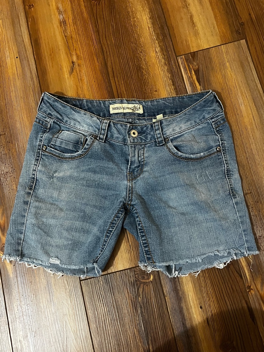 Paris Blues Medium Wash Denim Cutoff Shorts